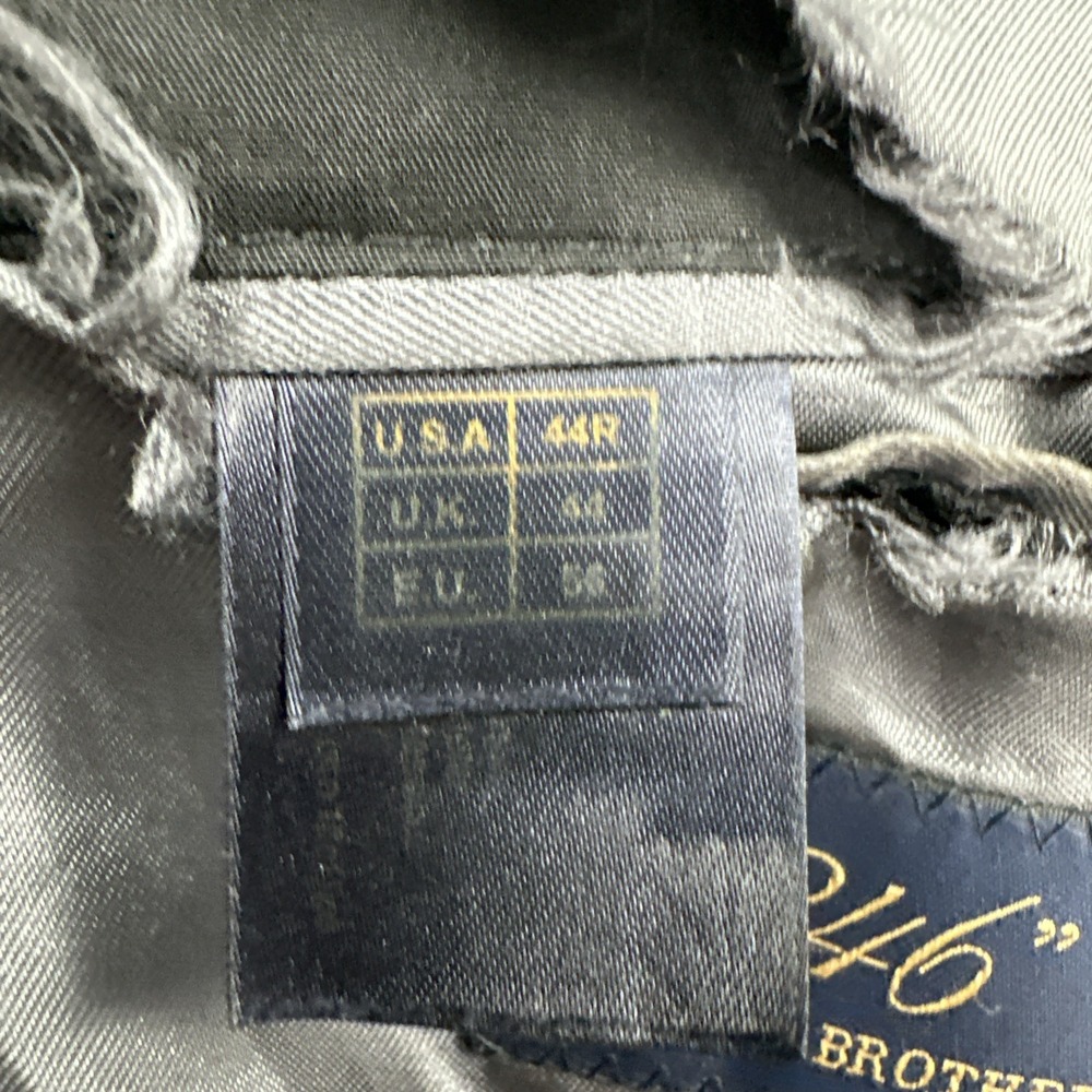 Brooks Brothers 346 Blazer Men 44R Grey Herringbone Tweed Wool Sport Coat - Picture 4 of 16